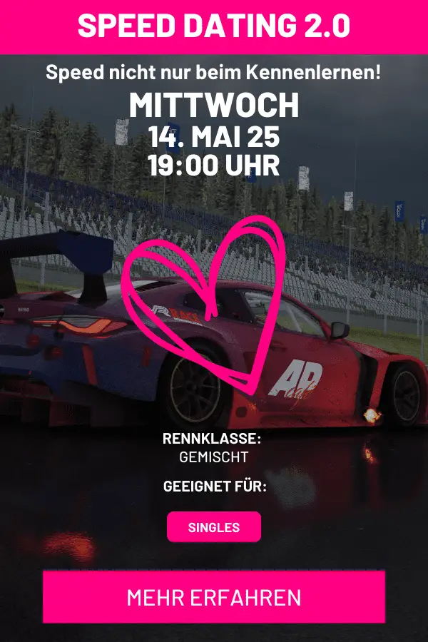 Speed Dating Sim Racing Event Banner hoch