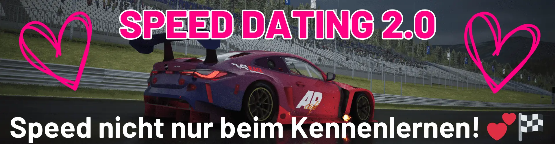 Speed Dating Sim Racing Event Banner